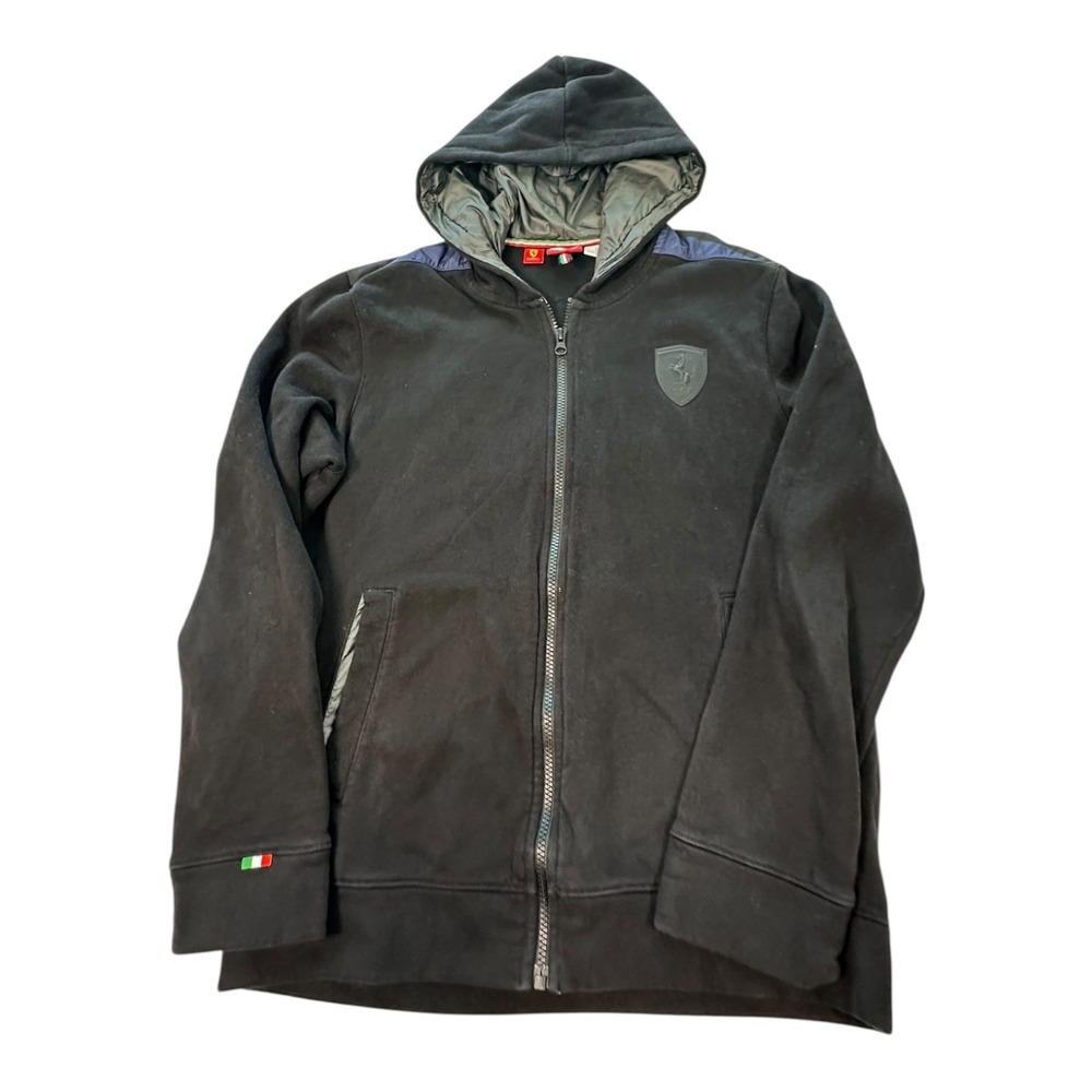 Puma Ferrari Race Track‎ Full Zip Hoodie Black Small Italy Flag Motorsport